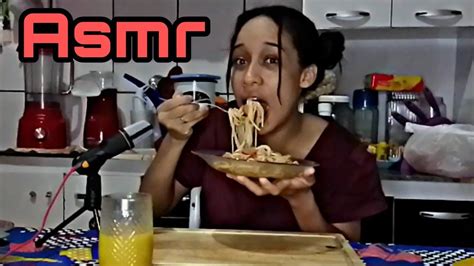 Asmr de comida Macarrão Salsicha MUKBANG BRASIL Lary Asmr YouTube