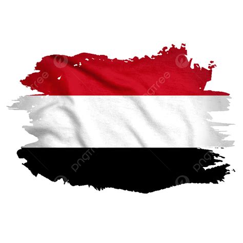 Yemen Flag In Watercolor Hard Brush New Yemen Flag Yemen Day Png