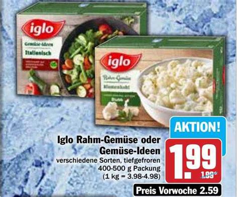 Iglo Rahm gemüse Oder Gemüse ideen Angebot bei Hit 1Prospekte de