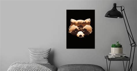 Raccoon Sunset Poster By Dan Fajardo Displate