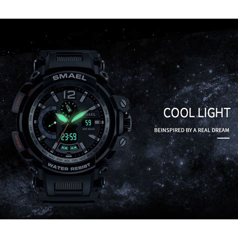 SMAEL Top Brand Luxury Sport Watch Men Digital Watches 5Bar Waterproof