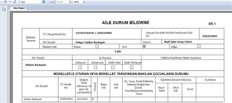 Aile Durum Bildirimi