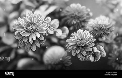 Chrysanthemum Black And White