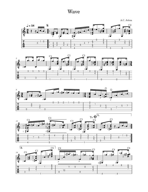 Wave Antônio Carlos Jobim Wave Sheet Music For Guitar Solo