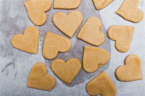 Heart Shaped Cookies Ready To Bake Featuring Heart Dough And Cookie