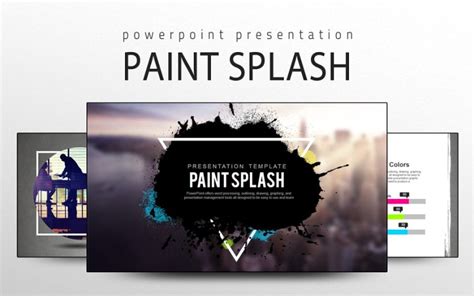 Mod Le Powerpoint De Peinture Splash Ppt Templatemonster