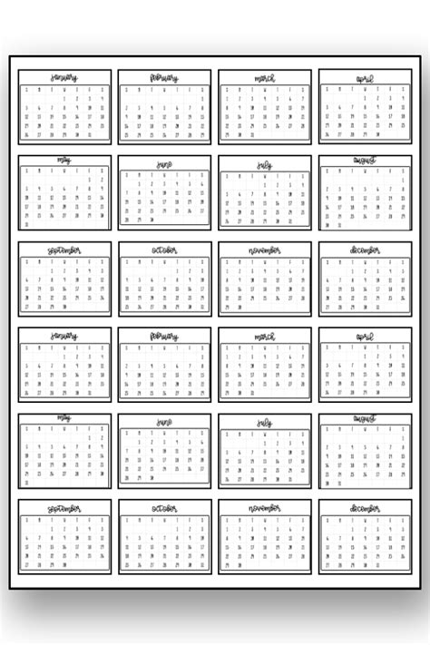 Free Printable Mini Calendar Vitalkery