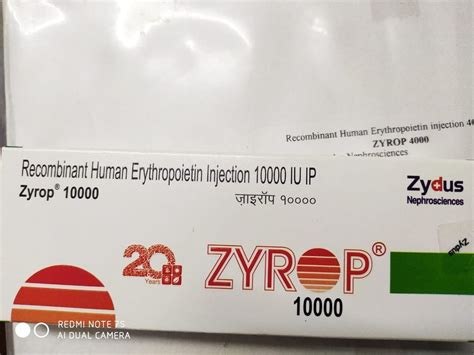 Zyrop Erythropoetin Injection I Pack Strength Iu At Rs