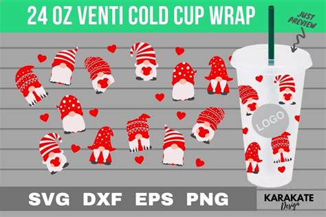 Mini Gnomes 24 Oz Venti Hole Wrap SVG Graphic By KARAKATE Creative