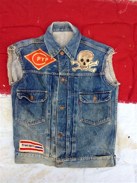 Customized Vintage Denim Biker Vest Motorcycle Vest Rock N 520 Liked