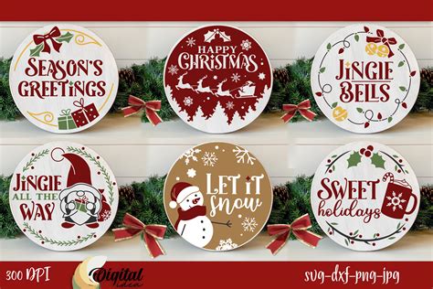 Christmas Round Signs Svg Bundle Cut Graphic By Digital Idea