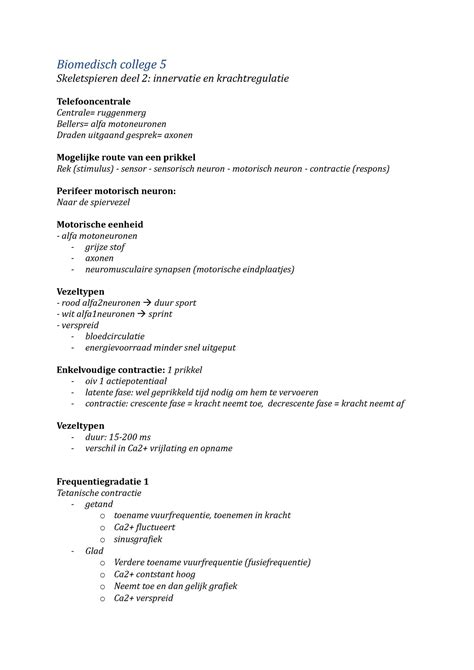 BMD College 5 Biomedisch College 5 Skeletspieren Deel 2 Innervatie