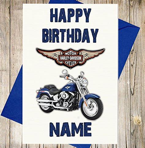 From Harley Davidson Motorbike Personalised Birthday Card Any