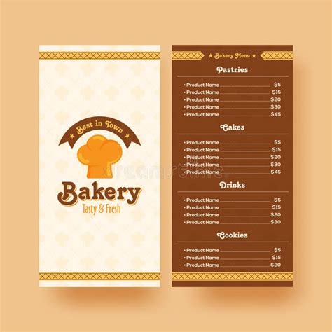 Bakery Shop Menu Card Design Stock Illustration Illustration Of