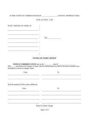 Pennsylvania Notice Petition Doc Template Pdffiller