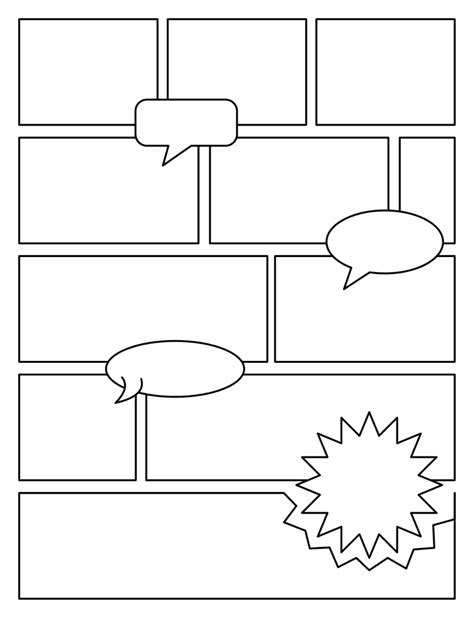 Printable Blank Comic Book Pages