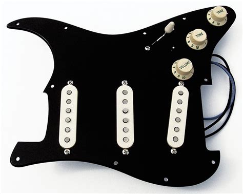 Custom Manufactured Gilmour Style Complete Black Strat Pickguard