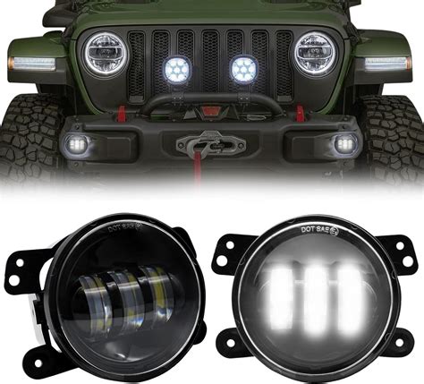 Amazon KAKSEY 4 Inch LED Fog Lights Compatible With Jeep Wrangler