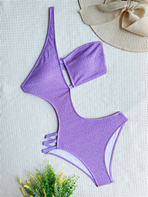 Swimming Suit For Women One Piece Swimsuit One Shoulder Swimwear Sexy Cut Out Bathing Suit