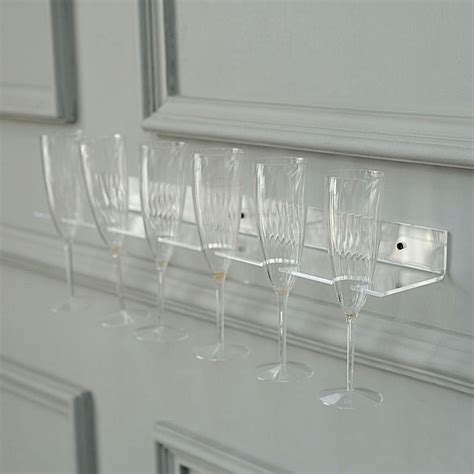 Balsacircle Clear Wall Mounted Acrylic Wine Glass Rack Champagne