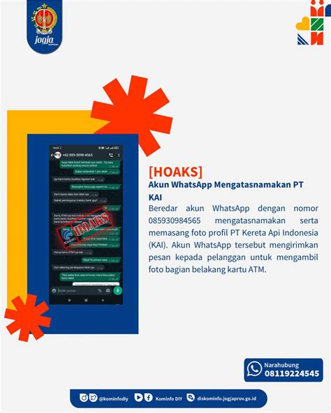 Kominfo DIY On Twitter HOAKS Akun WhatsApp Mengatasnamakan PT KAI