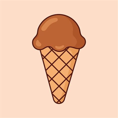 Melting Chocolate Ice Cream Scoop Cartoon Icon Vector Desserts And