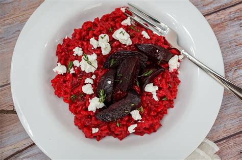 Roasted Beet Risotto With Goat Cheese A Healthy Italian Recipe