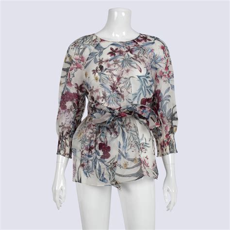 Witchery Floral Sheer Silk Top No Cami