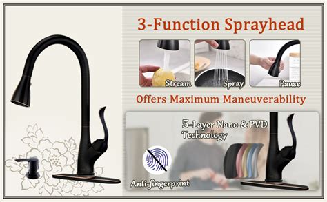 Appaso Patented Pull Down Kitchen Faucet With Sprayer Oil Rubbed Bronze Single Handle Antique