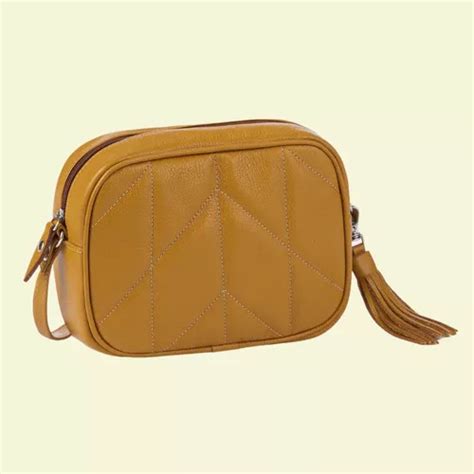 Bolso de hombro Francine de piel auténtica color mostaza para mujer