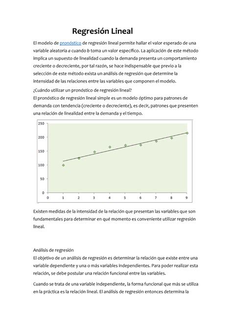 Tarea Regresion Lineal Y Ejercicios Regresi N Lineal El Modelo De