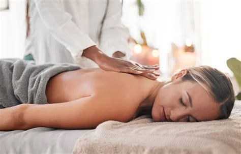 Hands Back Massage With Masseuse Women At Holistic Center Or Spa With