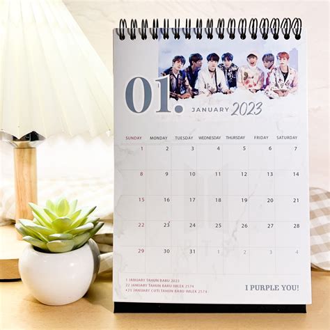 Jual Kalender Meja BTS Kpop Premium Aesthetic 2024 2025 Shopee Indonesia