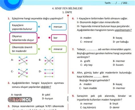 Fen Bilimleri Nite Test Eduhol Etkinlik Ndir Oyun Oyna Test