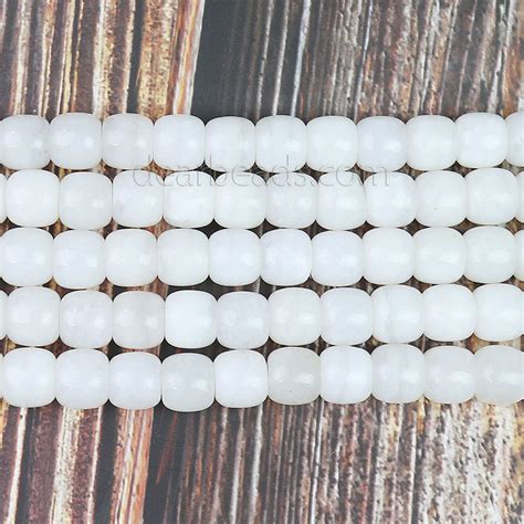 White Jade Barrel Beads For Diy Jewelry Making Dearbeads