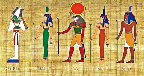 Dioses Egipcios Papyrus Egyptian Polymer Clay Drawings Painting