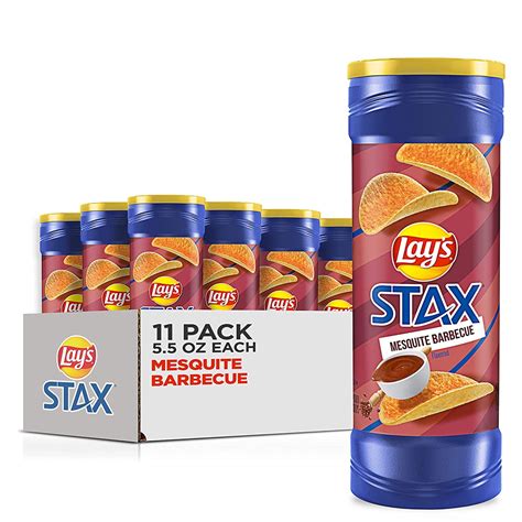 11 Lay S Stax Mesquite Barbecue Potato Crisps Crunchy Delicious