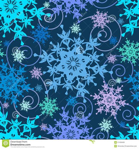 Bright Seamless Pattern With Colorful Snowflakes Stock Vector