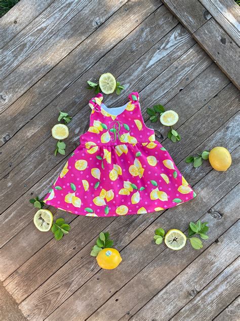 Pink Lemonade Dress Monogrammed Birthday Dress Baby Shower - Etsy