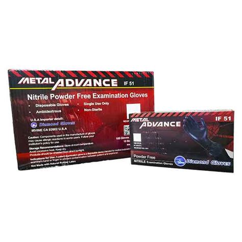 Diamond Gloves® Metal Advance Black Nitrile Gloves Xl Case Perris