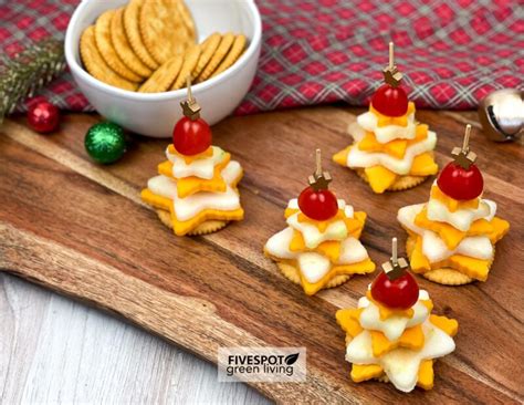 Cute And Festive Christmas Tree Cheese Appetizer Five Spot Green Living