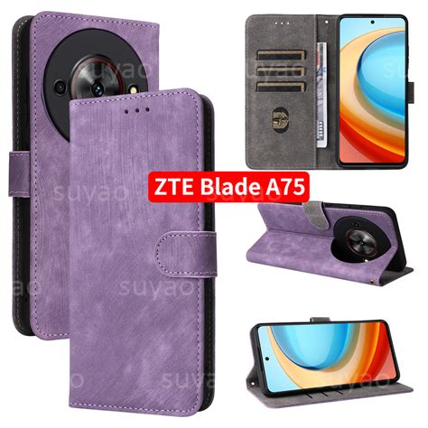 For ZTE Blade A75 A 75 5G 4G 2024 Phone Case Flip Zipper Leather Wallet