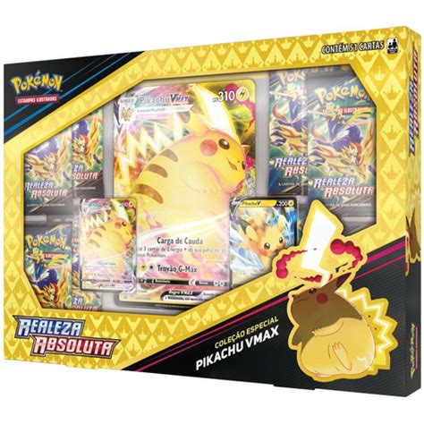 Box Pokémon Realeza Absoluta Pikachu vmax Copag Cards Cartas em