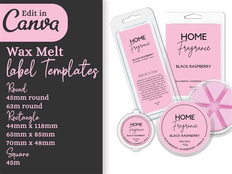 Editable Pink Minimalist Wax Melt Label Template Pink Labels Print From