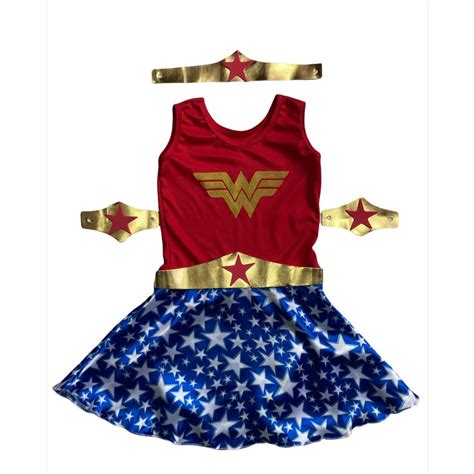 Roupa Mulher Maravilha - Fantasia Infantil Mulher Maravilha Roupa Amazona Meninas | Shopee Brasil