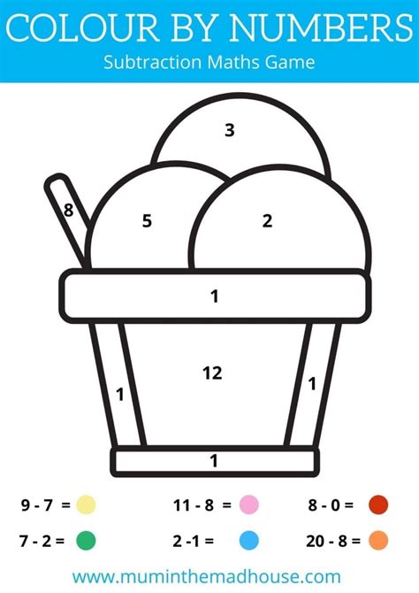 Free Colour By Number Printable Worksheets Mum In The Madhouse