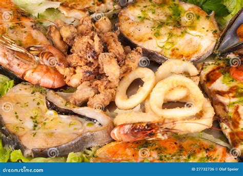 Assorted Seafood Stock Photo Image Of Variation Grilled