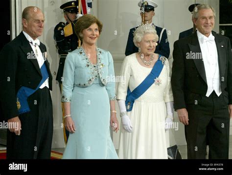 Prince Philip The Duke Of Edinburgh Laura Bush Queen Elizabeth Ii