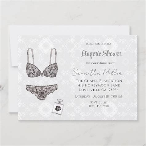 Bridal Shower Lacy Lingerie Invitation Zazzle