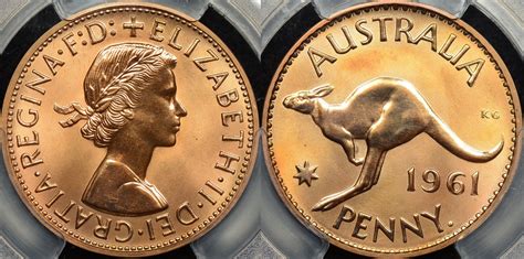 Australia 1961Y Penny Proof PCGS PR66RD The Purple Penny